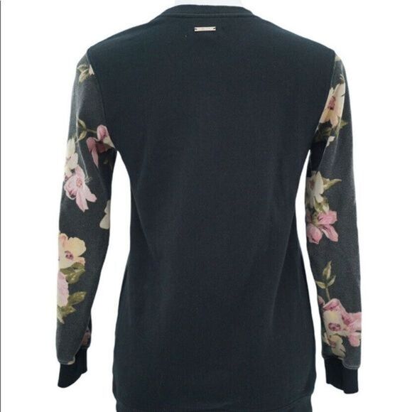 Kendall & Kylie Black & Floral Print Sweater Top - Picture 4 of 11